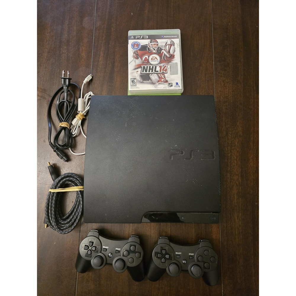 Sony PlayStation 3 Black Console PS3 CECH-3000A 160GB 2 Controllers 2 Games